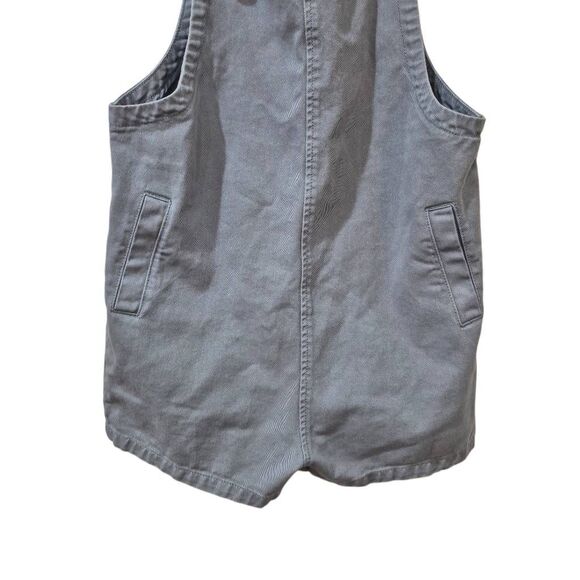 Wish List Women's Oversized Soldier Blue Washed Cotton Overall Romper Shorts w A - Picture 8 of 10